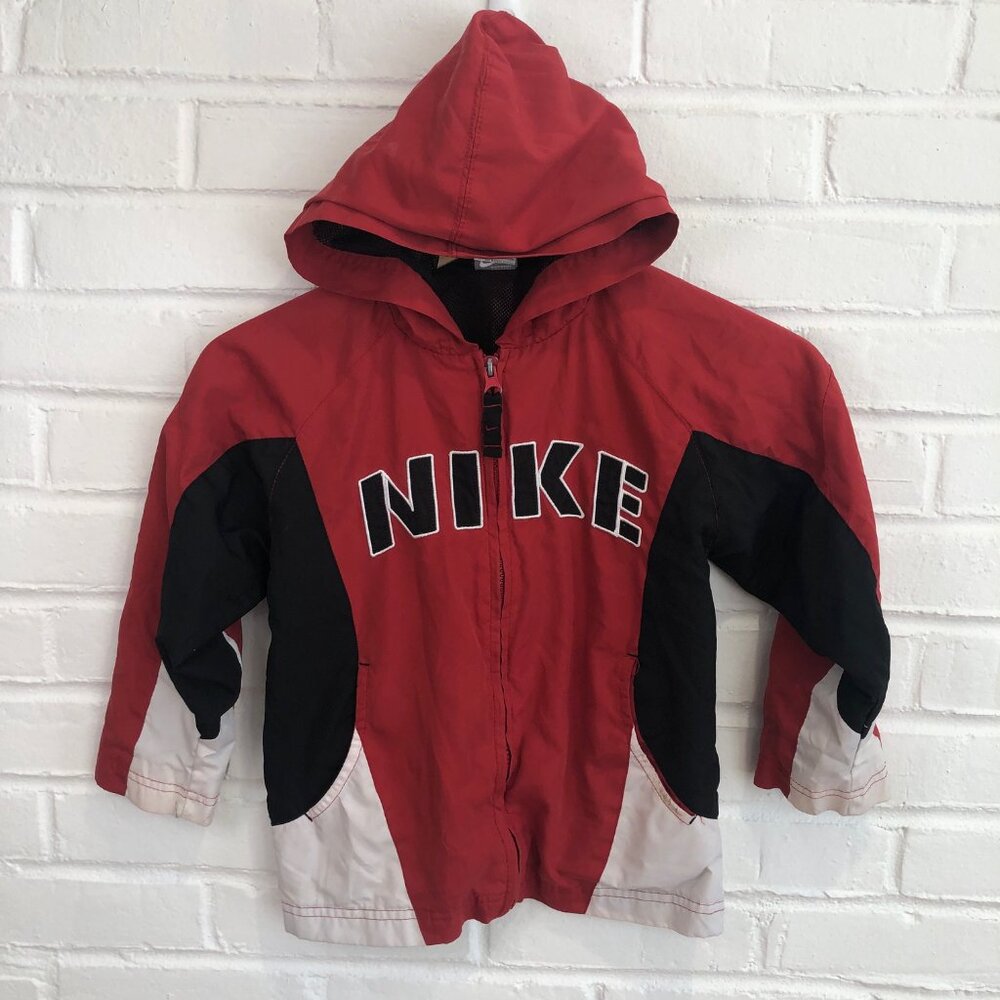 Vintage Nike Windbreaker Jacket Boys Toddler Hooded Size 5M 5-6 Yrs
